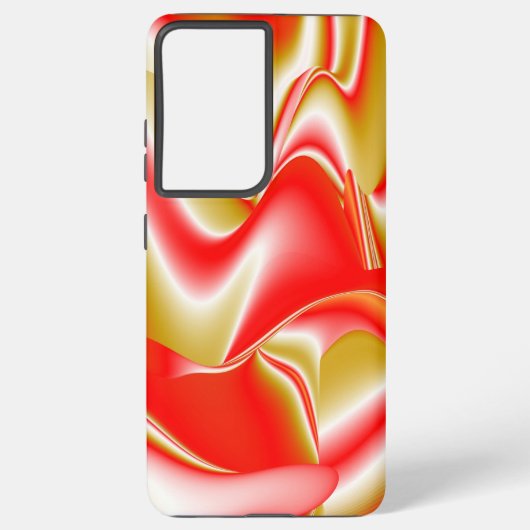 ラブ&金ゴールド抽象芸術3Dレインボワート SAMSUNG GALAXYケース (裏面)