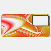 ラブ&金ゴールド抽象芸術3Dレインボワート SAMSUNG GALAXYケース (左側面)