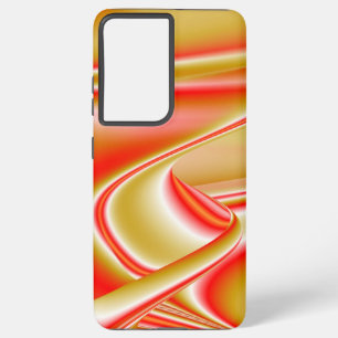 ラブ&金ゴールド抽象芸術3Dレインボワート SAMSUNG GALAXY S21+ケース