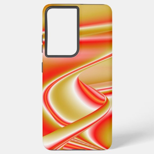 ラブ&金ゴールド抽象芸術3Dレインボワート SAMSUNG GALAXYケース (裏面)