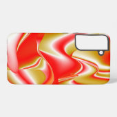 ラブ&金ゴールド抽象芸術3Dレインボワート SAMSUNG GALAXYケース (裏面横)