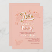 ラブ·養子縁組の発表/パーティー 案内状 (正面/裏面)