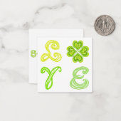 ラブ 4 リーフ ダイヤモンド ハッピー セント パトリックス デー ファブリック ノートカード (正面/裏面インサイチュ)