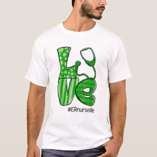 ラブERナースライフアイリッシュシャムロックセントパトリックデイ Tシャツ