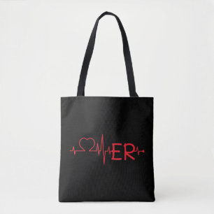 ラブERハートビートドクターナースホスピスワーカーLOV トートバッグ
