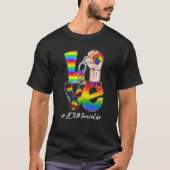 ラブIcuナースライフLgbtゲイプライドレインボーフラッグニュー Tシャツ (正面)