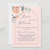 ラブin開花フローラバラ金ゴールドアーチブライダルシャワー 招待状 (正面)