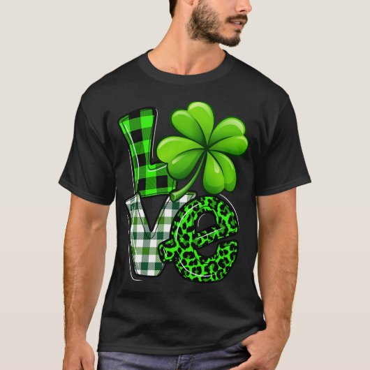 ラブSt patricks dayマッチングファミリーシャームロックグリー Tシャツ (正面)