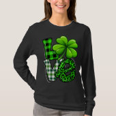 ラブSt patricks dayマッチングファミリーシャームロックグリー Tシャツ (正面)