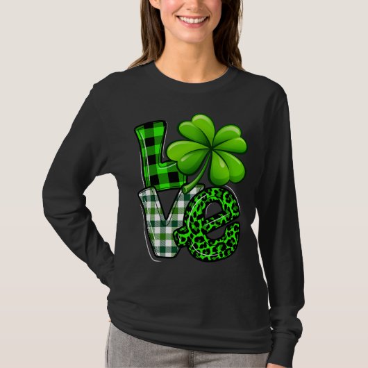 ラブSt patricks dayマッチングファミリーシャームロックグリー Tシャツ (正面)