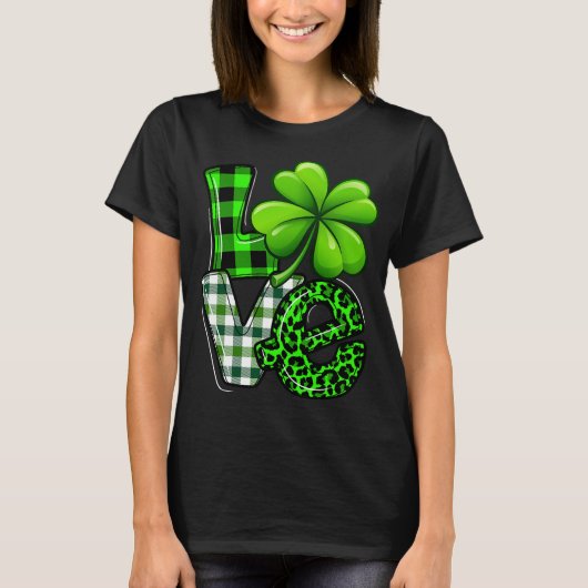 ラブSt patricks dayマッチングファミリーシャームロックグリー Tシャツ (正面)