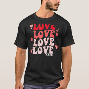 ラブXOXOバッファロープレイドハートバレンタインデーRet Tシャツ
