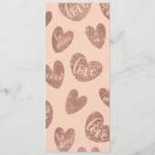 ラブXOXOベミンバラ金ゴールドピンクグリッターハート メニュー (裏面)