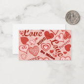 ラブXOXOベミーフォーエバーハートバレンタインデー ノートカード (正面/裏面インサイチュ)