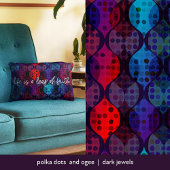 ラプスオブフェイスブルーティール(緑がかった色)パープルレッド水玉模様オギー アクセントクッション