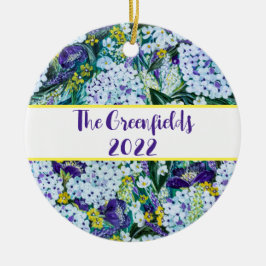 ラプソディポピー&アジサイパーソナライズされたオーナメント セラミックオーナメント