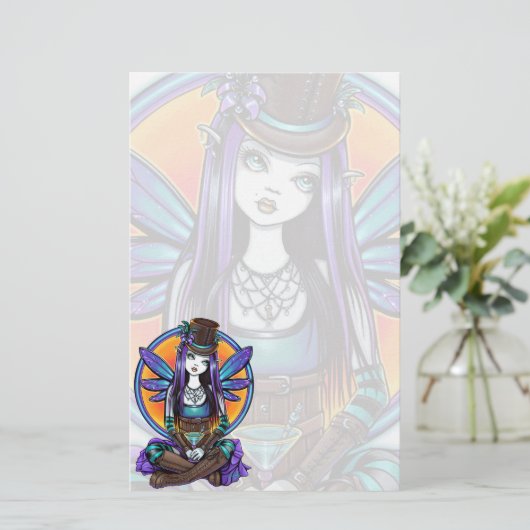 "ラプソディ"のゴシック様式アブサンの妖精の芸術の文房具 便箋 (スタンド正面)