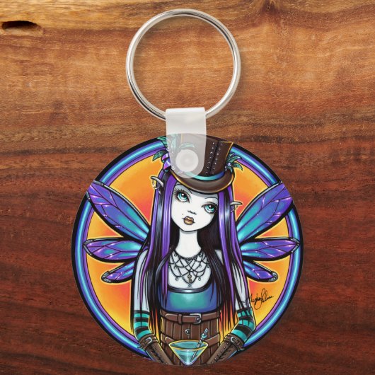 「ラプソディ」ゴシック様式のアシンザフェアリーアートキーチェーン キーホルダー (正面)