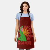 ラプターとコーヒー エプロン (着用した状態)