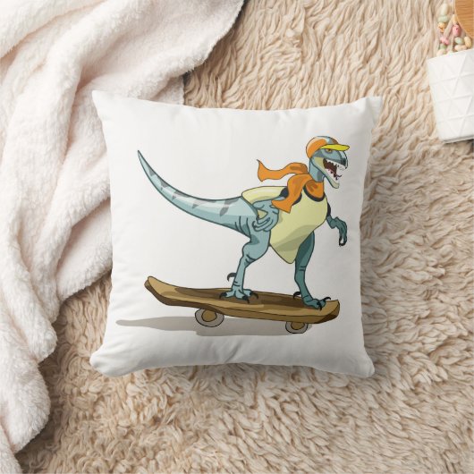 ラプターのスケートボードのイラストレーション。 クッション (ブランケット)