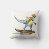 ラプターのスケートボードのイラストレーション。 クッション (正面)