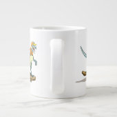 ラプターのスケートボードのイラストレーション。 ジャンボコーヒーマグカップ (裏面)