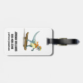 ラプターのスケートボードのイラストレーション。 ラゲッジタグ (裏面横)