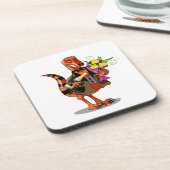 ラプターホールディングきらめくボトルのワイン&花 コースター (左側)