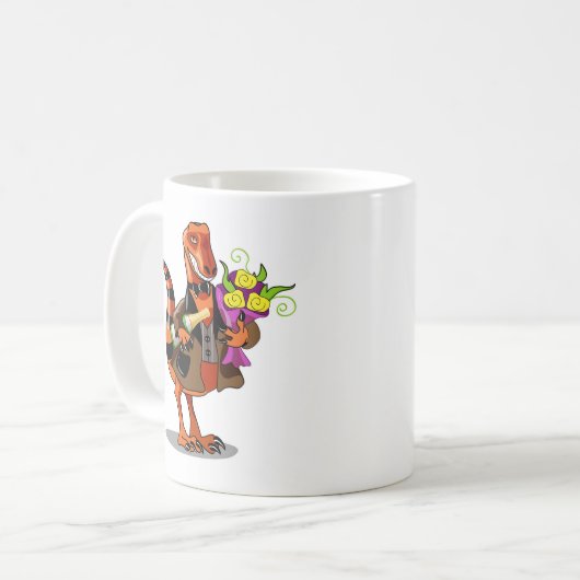 ラプターホールディングきらめくボトルのワイン&花 コーヒーマグカップ (正面左)