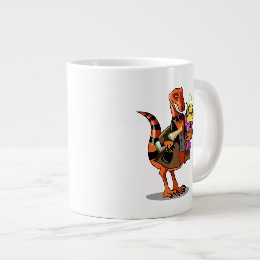 ラプターホールディングきらめくボトルのワイン&花 ジャンボコーヒーマグカップ (正面右)