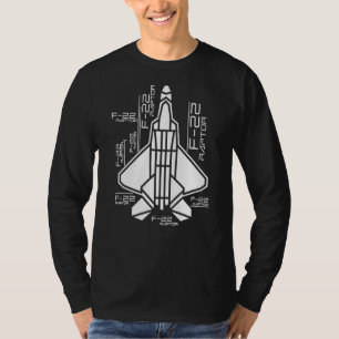 ラプター飛行機F22ジェット戦闘機の記念品とフィッホ Tシャツ