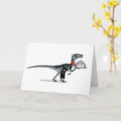 ラプター食品ウェイターのイラストレーション。 カード (黄色い花)