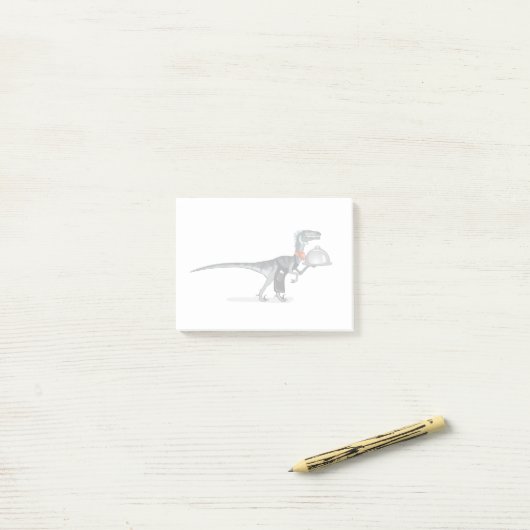 ラプター食品ウェイターのイラストレーション。 ポストイット (デスク上)