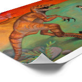 「ラプターvsサックス」恐竜サックス奏者 ポスター (角)