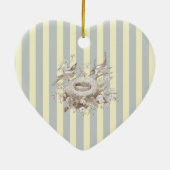 ラプチファミリーオンブルーとクリームの背景 セラミックオーナメント (裏面)