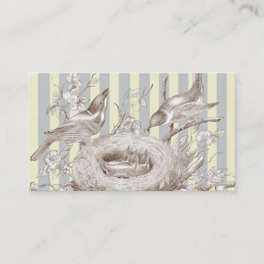 ラプチファミリーオンブルーとクリーム感謝してい付き 名刺 (正面)