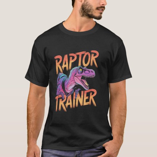 ラプトル+トレーナー+恐竜+スケッチ Tシャツ (正面)