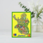 ラプランドの地図 ポストカード (スタンド正面)