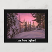ラプランドの夕日のはがき絵から愛する ポストカード (正面)