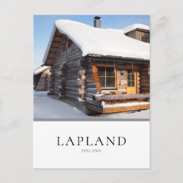 ラプランド、フィンランドの雪で覆われた丸太小屋 ポストカード