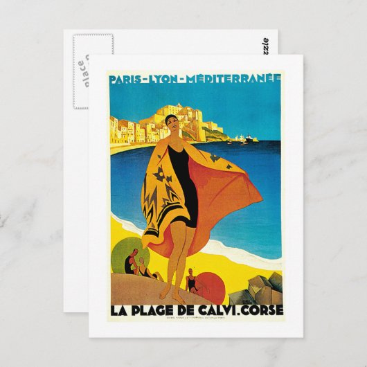 ラプラージュデカルヴィヴィンテージフランストラベルアート ポストカード (正面/裏面)