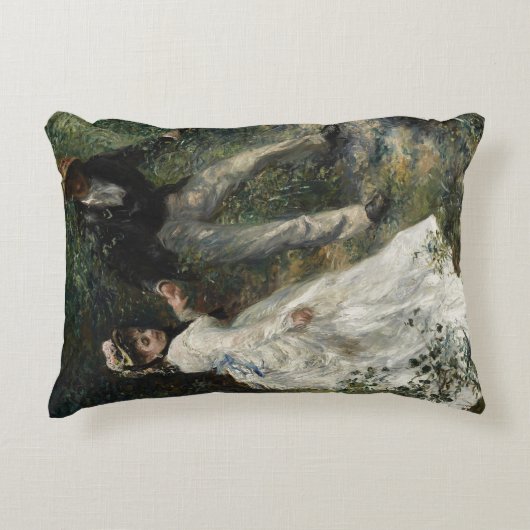 ラプロムナードルノアールカップル歩く絵画ズアート アクセントクッション (正面)