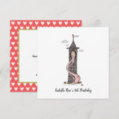 ラプンツェルプリンセスライトスキントーンパーティの招待状 (正面/裏面)