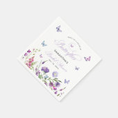 ラプンツェル・オブ・バタフライ ワイルドフラワーズ ブライダルシャワー スタンダードカクテルナプキン (角)