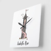 ラプンパーソナライズされたツェルプリンセス軽い肌色 スクエア壁時計 (傾斜)