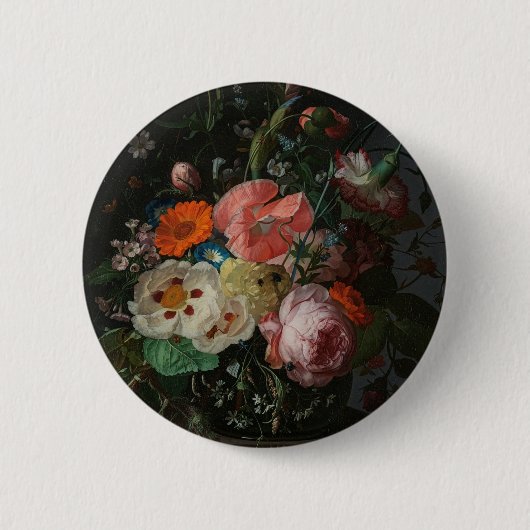 ラヘル・ルイス によるオランダ絵画黄金時代の静物画 缶バッジ (正面)