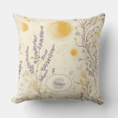 ラベお洒落ンダーと黄色のフローラルパターン クッション (正面)