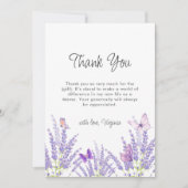 ラベお洒落ンダーフローラバタフライベビーシャワー サンキューカード (正面)