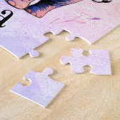 ラベお洒落ンピンクゾウ誕生日 ジグソーパズル (側面)