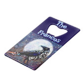 ラベお洒落ンムーンフローラパーソナライズされた クレジットカード栓抜き (正面アングル)